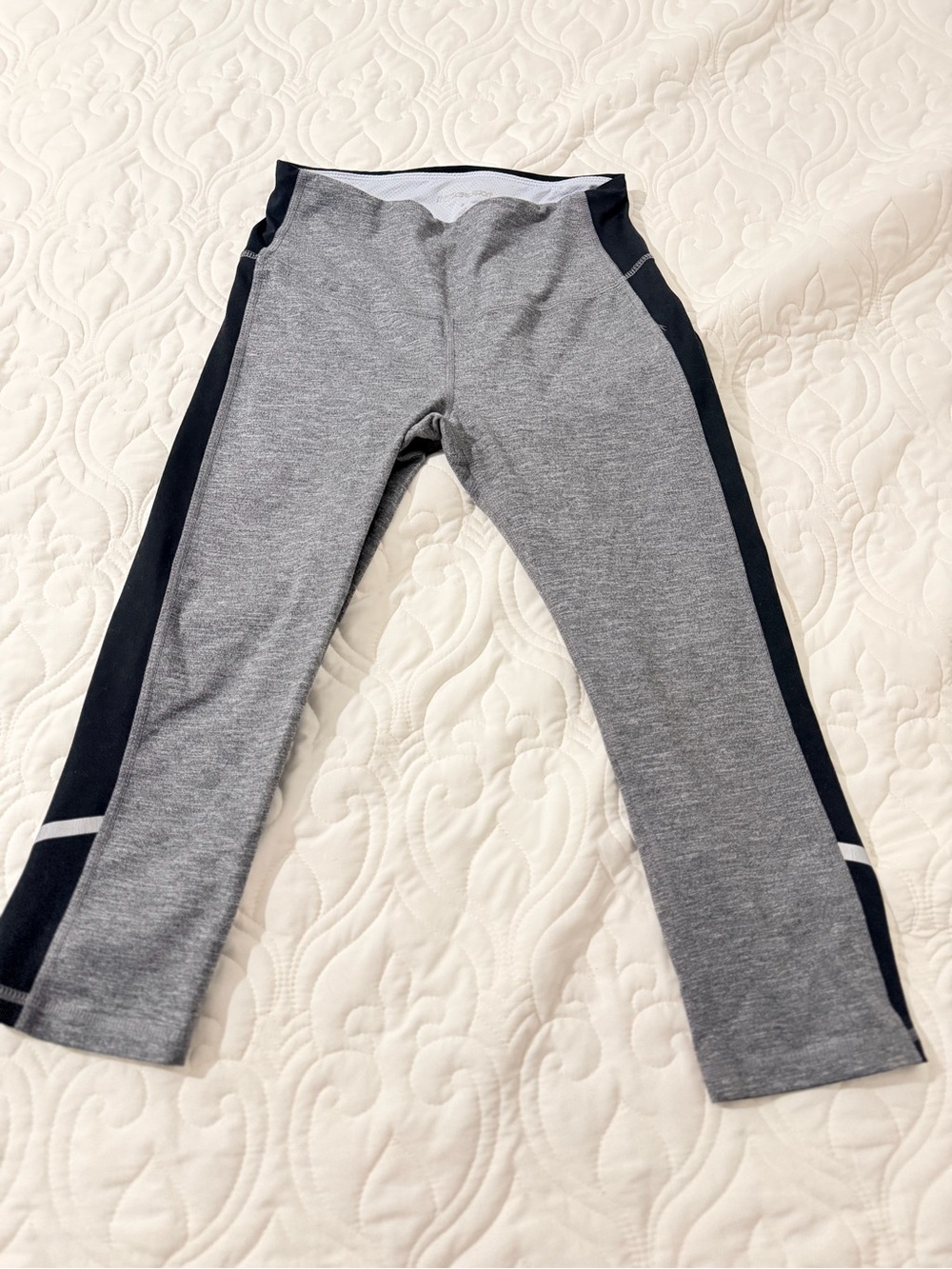 Marika Gray Capris with Black Side Panels